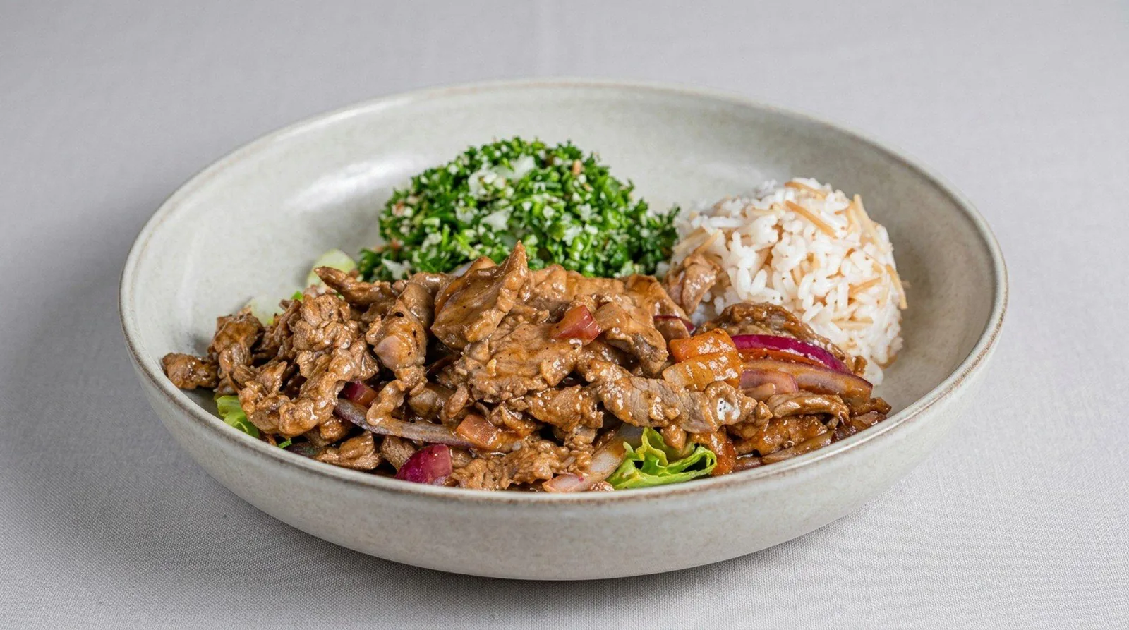 Beef shawarma carved and served at Zaytona Grill