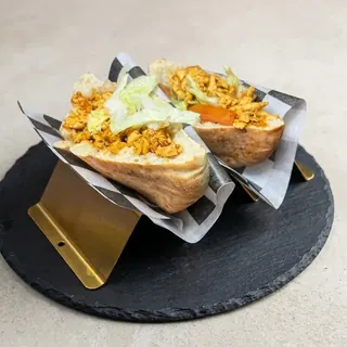 Chicken shawarma sandwich in a wrap