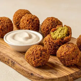 Fresh fried falafel with tahini