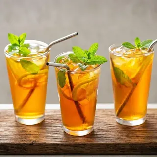 Fresh homemade unsweetened iced tea