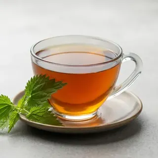 Hot Arabic tea with fresh mint