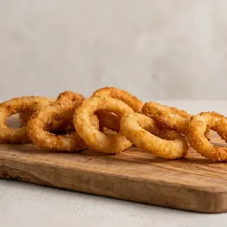 Golden fried onion rings