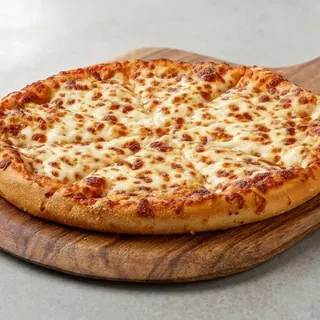 Wood fired pizza with melted cheese