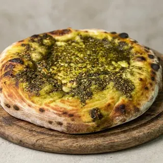 Za'atar manouche baked in a wood fired oven
