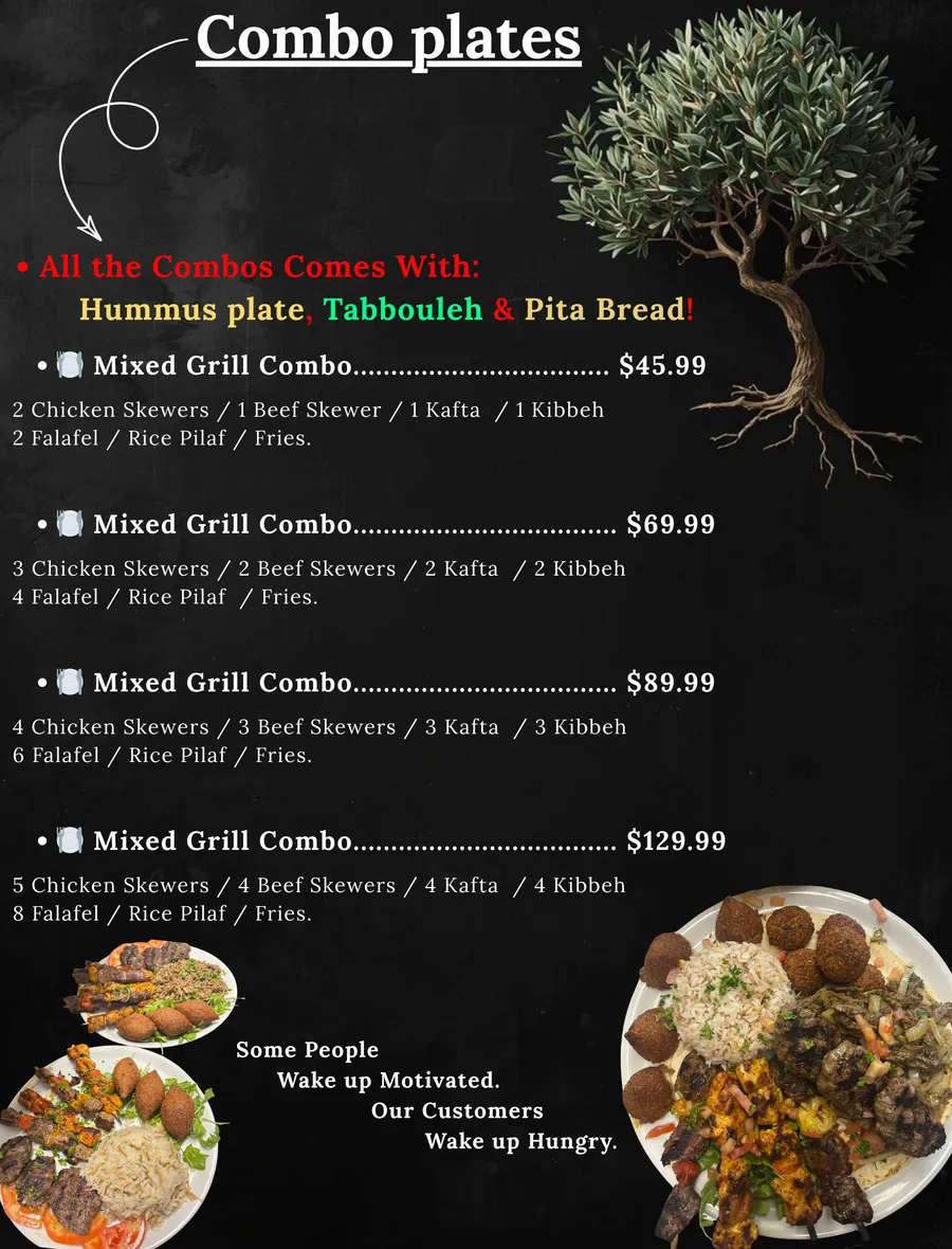 Mixed grill combo plates at Zaytona Grill Miami